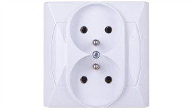 Akcent Gniazdo Podwójne Z/U Białe Gp-2Az/00