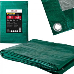 Plandeka 6x8 90g zielona gruba wzmacniana z oczkami płachta Schmith