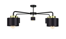 Lampa sufitowa nowoczesna 5x E27 SIMPLY BLACK/GOLD
