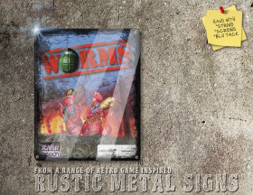 Rustic Amiga Game Worms Box Artwork Metal Sign [614]