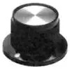 Button, cylindrical, Ø 31.75 mm, (H) 15.11 mm, black, for rotary switch, 1437624-9