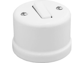 Łącznik pojedynczy natynkowy Retro ceramic 10A-250V~, biały