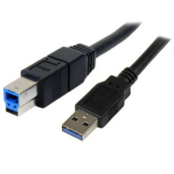Kabel USB Złącze A USB A Złącze B USB B dł. 3m Kabel USB-A do USB-B USB 3.0 kolor: Czarny