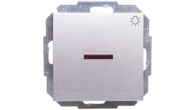 Sentia Przycisk “Światło” 10A Z Podświetleniem Srebrny Połysk 1426-56