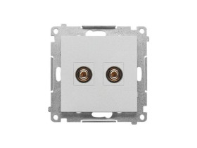 SIMON 55 Gniazdo głośnikowe pojedyncze aluminium mat TGL.01/143 KONTAKT SIMON