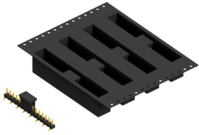 Pin header, 15 pole, pitch 2.54 mm, angled, black, SLLP5SMD03815GBTR