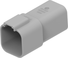 Socket, 6 pole, straight, 3 rows, gray, DT04-6P