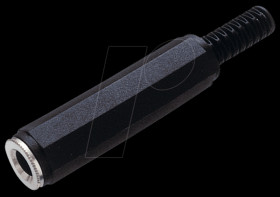 Jack connector, 6.3 mm mono with bend protection