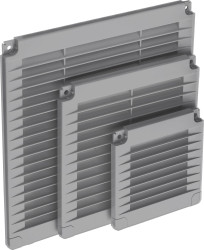 Kratka wentylacyjna z zaślepkami 350x350 szara 02-335