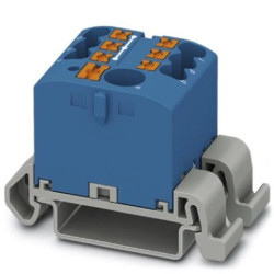 Blok rozdzielczy PTFIX 6/6X2,5-NS35A BU, niebieskie złącze przemysłowe - 6 punktów przyłączeniowych o przekroju 2,5mm2