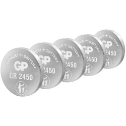 GP GPCR2450STD954C5 Button Cell CR2450 3V 5 Pack High Energy Density