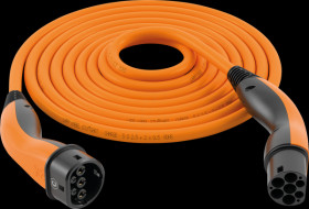 5555935014 Type 2 cable, Helix, 7,4 kW, 32 A, 1 -phase, 5 m, orange