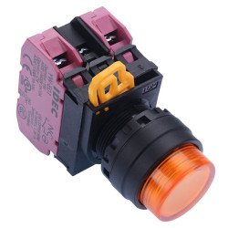 YW1L-A2E02Q3A Amber 12V illuminated 22mm Maintained Push Button Switch 2NC IP65 IDEC