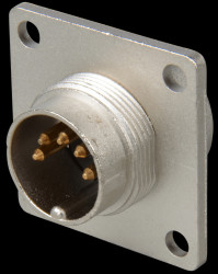 108100 Panel plug, front mounting, flange, IP68, 5-pin