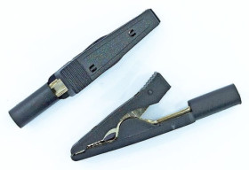 27.187.2 krokodylek izolowany 41,5mm, 60V / 10A, czarny