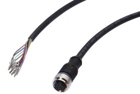 Kabel konfekcjonowany jednostrony złącze M12 żeńskie 12-pin proste wolny koniec przewodu 12x0,14mm² 5m IP67 30V 90stC VK500C25
