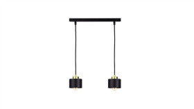 Lampa Wisząca Nowoczesna 2Xe27 Simply Black/Gold