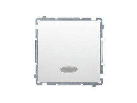 SIMON BASIC Wyłącznik zwierny przycisk z podświetleniem (szybkozłącza) biały BMP1L.01/11 KONTAKT SIMON