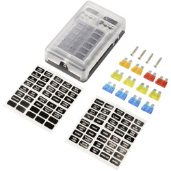 TRU COMPONENTS TC-13473380 Fuse Box 12 Way 5A 10A 15A 20A Car Fuses