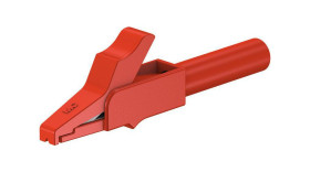 Zacisk krokodylkowy 15A 11mm Czerwony Staubli