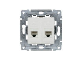 DANTE Gniazdo komputerowe podwójne 2xRJ45 bez ramki biały 450467 KOS