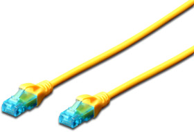 Patch cable, RJ45 plug, straight to RJ45 plug, straight, Cat 5e, U/UTP, PVC, 0.5 m, yellow, DK-1512-005/Y