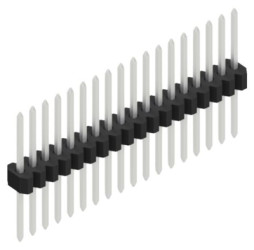 Pin header, 18 pole, pitch 1.27 mm, straight, black, 10060640