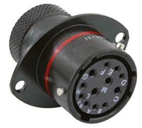 Złącze wielostykowe przemysłowe 12-pinowe, panelowe Gniazdo Souriau Sunbank by Eaton