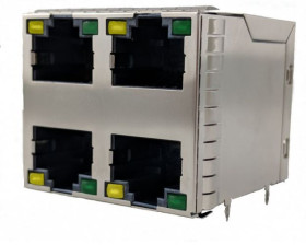 Złącze RJ45 Żeński Złącze RJ45 Montaż na płytce drukowanej Cat5e Amphenol Communications Solutions, 8P8C-żyłowe