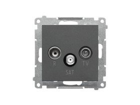 SIMON 55 Gniazdo antenowe R-TV-SAT przelotowe 7 dB grafitowy mat TASP.01/116 KONTAKT SIMON