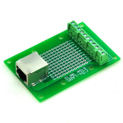 CZH-LABS RJ50 10P10C Right Angle Shielded Jack Breakout Board, Terminal Block Connector.