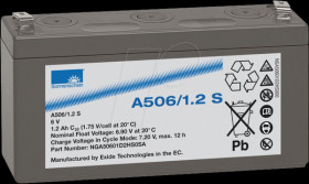 A506/1,2 S Lead-acid rechargeable battery, 6 volt, 1.2 Ah, 97.3x25.5x51.0 m