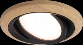 92237 Lanati recessed light, 3x 6 W, 3x 470 lm, 2700 K, round, wood/bl