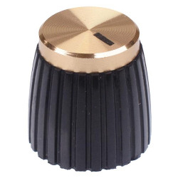 Gold Cap 6mm Splined Pointer Knob K5 CL1673