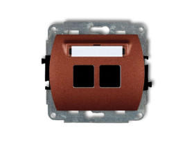 TREND Gniazdo multimedialne podwójne bez modułu (standard Keystone) brązowy metalik 9GM-2P KARLIK
