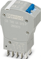 Circuit breaker, thermal-magnetic, 2 pole, 5 A, 80 V (DC), faston plug, IP30, 2800873