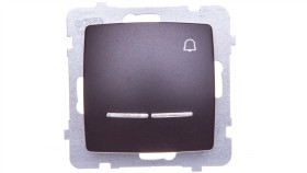 Karo Przycisk /Dzwonek/ Z Podświetleniem Czekoladowy Metalik Łp-6Ss/M/40