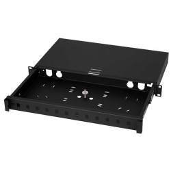 Przełącznica światłowodowa 19" 1U 12xSC Duplex, wysuwana, czarna
