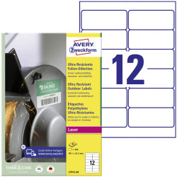 Avery-Zweckform L7913-40 Labels White PE film 99.1x42.3mm Perm 480 pcs Laser