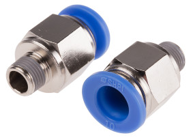 Złączka pneumatyczna R 1/8 męskie Wciskane 10 mm RS PRO Adapter gwintowany prosty R 1/8 męskie