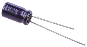 Kondensator 100μF 35V dc Radialny, Otwór przelotowy Panasonic roztaw: 2.5mm 6.3 (Dia.) x 11.2mm