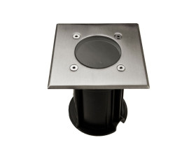 VT-7677 Oprawa do gruntowa trzonek: GU10 IP65 stal szlifowana kwadrat 7516 V-TAC