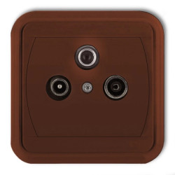 LIZA Gniazdo antenowe RTV-SAT końcowe multimedialne (Internet) brązowy 4GAS-1LM