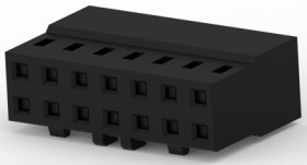 Socket housing, 14 pole, pitch 2 mm, straight, black, 1-2316109-4