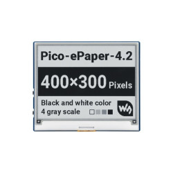 E-Paper E-Ink 4,2'' 400×300px SPI - wyświetlacz z nakładką do Raspberry Pi Pico - czarno-biały - Waveshare 20344