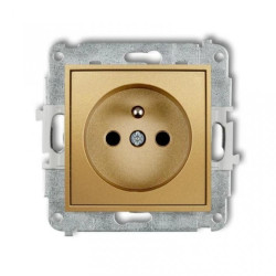 MINI Gniazdo pojedyncze z/u z przesłonami złote 29MGP-1zp