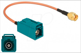 89664 HF cable, FAKRA Z socket > RP-SMA plug, 20cm