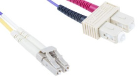 Kabel światłowodowy, średnica: 50/125μm, OM3 Wielomodowy, Fioletowy, LC/SC