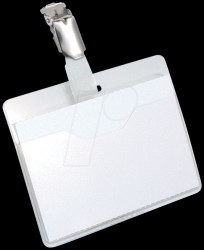 810619 Name tag, 60x90 mm, clip, transparent, pack of 25