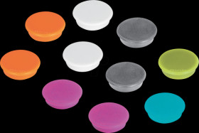 HML30 99 Magnets, 32 mm, assorted colours, 10 pieces